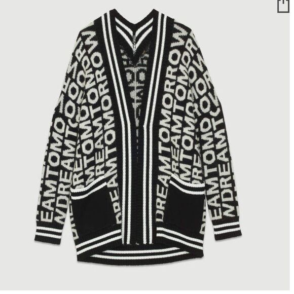 Maje Sweaters - MAJE Maison Lettered Dream Tomorrow  Oversized cardigan